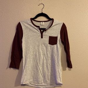 Maroon pocket baseball tee